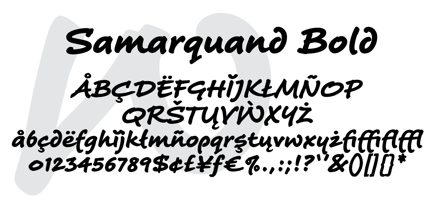Przykład czcionki Samarquand Regular